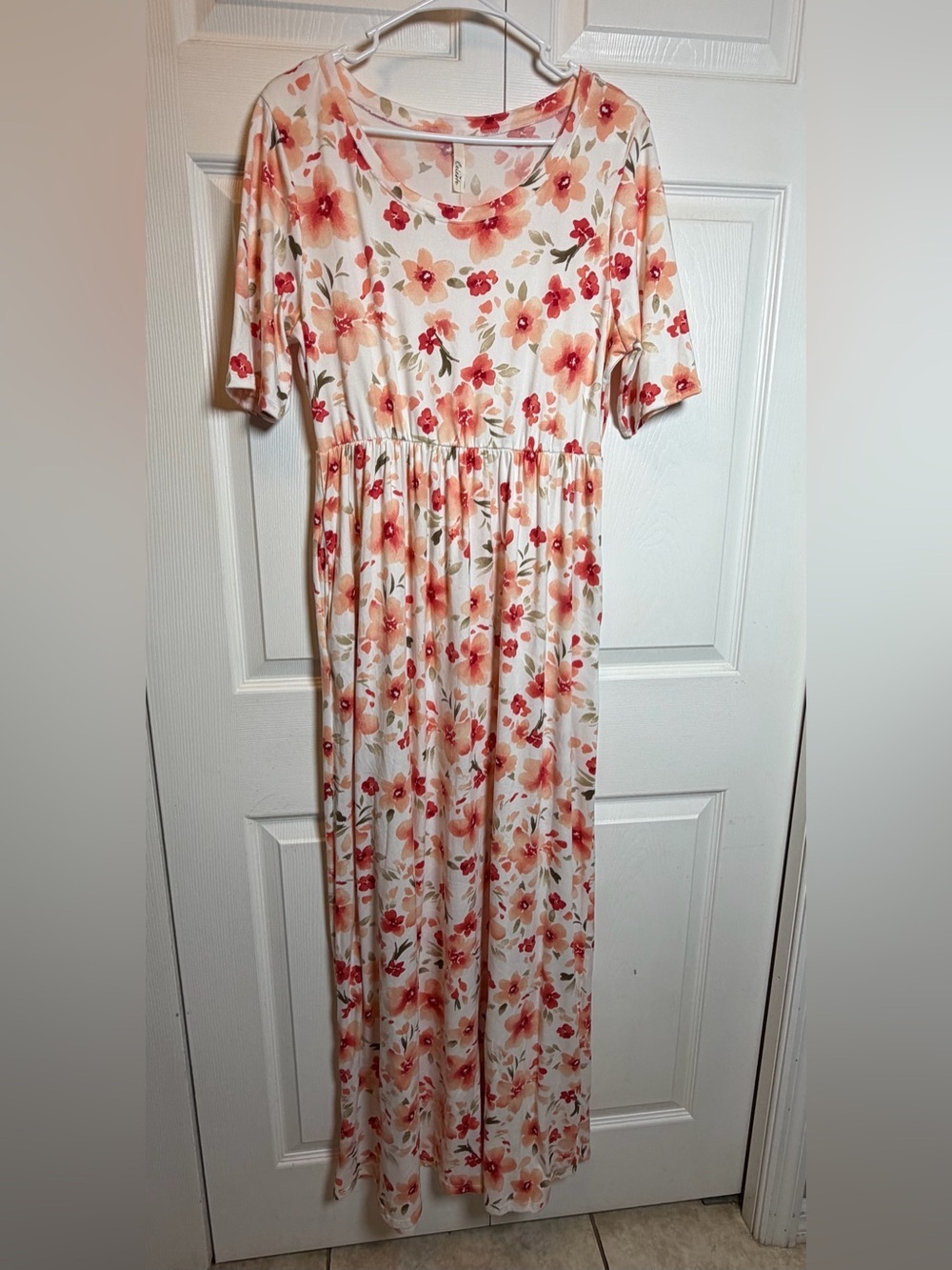 Celeste Floral Maxi Dress XL NWT Made in USA Short Sleeve Stretch Boutique
